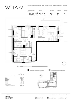 4 pokoje, apartament 107,03 m², parter, oferta nr WITA_A_A3.1.1, Wita 77, Gdańsk, Strzyża, ul. Wita Stwosza 77