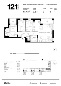 4 pokoje, apartament 93,40 m², piętro 2, oferta nr CYLK_CYLK_D.3.1, Legionów 121, Gdynia, Redłowo, ul. Legionów 121