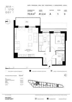 3 pokoje, apartament 72,00 m², piętro 1, oferta nr WLAD_A_A1.2.4, Miasto GDY, Gdynia, Śródmieście, ul. Władysława IV