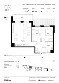 3 pokoje, apartament 72,10 m², piętro 5, oferta nr WLAD_A_A1.6.4, Miasto GDY, Gdynia, Śródmieście, ul. Władysława IV