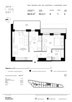 3 pokoje, apartament 60,60 m², piętro 1, oferta nr WLAD_A_A2.2.1, Miasto GDY, Gdynia, Śródmieście, ul. Władysława IV