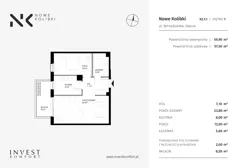 2 pokoje, apartament 59,90 m², piętro 1, oferta nr BER2_IJK_K2.1.1, Nowe Kolibki, Gdynia, Orłowo, Kolibki, ul. Bernadowska