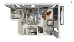3 pokoje, apartament 65,05 m², piętro 1, oferta nr BER2_IJK_I3.1.1, Nowe Kolibki, Gdynia, Orłowo, Kolibki, ul. Bernadowska