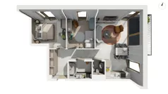 3 pokoje, apartament 65,00 m², piętro 2, oferta nr BER2_IJK_I3.2.1, Nowe Kolibki, Gdynia, Orłowo, Kolibki, ul. Bernadowska