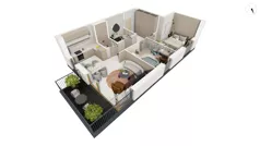 3 pokoje, apartament 65,00 m², piętro 2, oferta nr BER2_IJK_I3.2.1, Nowe Kolibki, Gdynia, Orłowo, Kolibki, ul. Bernadowska