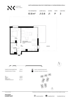 2 pokoje, apartament 59,65 m², parter, oferta nr BER2_IJK_J1.0.8, Nowe Kolibki, Gdynia, Orłowo, Kolibki, ul. Bernadowska