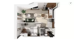 2 pokoje, apartament 44,30 m², piętro 4, oferta nr WITA_A_A1.5.4, Wita 77, Gdańsk, Strzyża, ul. Wita Stwosza 77