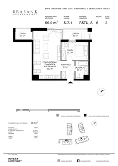 2 pokoje, apartament 56,00 m², parter, oferta nr WAL3_RSTU_S.7.1, Brabank Apartamenty , Gdańsk, Śródmieście, ul. Stara Stocznia/Wałowa