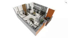 1 pokój, apartament 32,00 m², parter, oferta nr WAL3_RSTU_T.2.1, Brabank Apartamenty , Gdańsk, Śródmieście, ul. Stara Stocznia/Wałowa