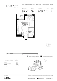 1 pokój, apartament 32,00 m², parter, oferta nr WAL3_RSTU_T.2.1, Brabank Apartamenty , Gdańsk, Śródmieście, ul. Stara Stocznia/Wałowa