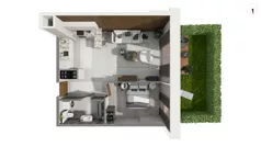 2 pokoje, apartament 50,80 m², parter, oferta nr WAL3_RSTU_U.2.8, Brabank Apartamenty , Gdańsk, Śródmieście, ul. Stara Stocznia/Wałowa