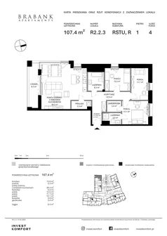 4 pokoje, apartament 107,40 m², piętro 1, oferta nr WAL3_RSTU_R2.2.3, Brabank Apartamenty, Gdańsk, Śródmieście, ul. Stara Stocznia/Wałowa