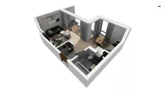 1 pokój, apartament 33,60 m², piętro 1, oferta nr CYLK_CYLK_E.2.3, Legionów 121, Gdynia, Redłowo, ul. Legionów 121