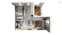 2 pokoje, mieszkanie 56,06 m², piętro 2, oferta nr NAD3_UW_U1.3.4, Nadmorski Dwór, Gdańsk, Brzeźno, ul. Nadmorski Dwór