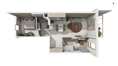3 pokoje, mieszkanie 63,80 m², piętro 2, oferta nr NAD3_UW_U1.3.1, Nadmorski Dwór, Gdańsk, Brzeźno, ul. Nadmorski Dwór