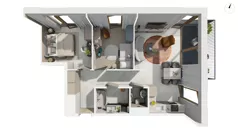 3 pokoje, apartament 64,33 m², piętro 1, oferta nr BER2_IJK_I1.1.1, Nowe Kolibki, Gdynia, Orłowo, Kolibki, ul. Bernadowska