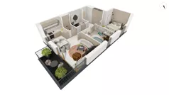 3 pokoje, apartament 64,33 m², piętro 1, oferta nr BER2_IJK_I1.1.1, Nowe Kolibki, Gdynia, Orłowo, Kolibki, ul. Bernadowska