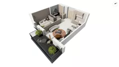 2 pokoje, apartament 51,02 m², piętro 1, oferta nr BER2_IJK_I1.1.3, Nowe Kolibki, Gdynia, Orłowo, Kolibki, ul. Bernadowska