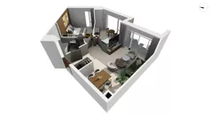 2 pokoje, apartament 52,10 m², piętro 2, oferta nr TORU_A_A2.2.2, OFF Miasto, Gdańsk, Śródmieście, ul. Toruńska