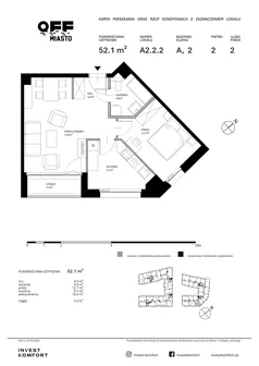 2 pokoje, apartament 52,10 m², piętro 2, oferta nr TORU_A_A2.2.2, OFF Miasto, Gdańsk, Śródmieście, ul. Toruńska