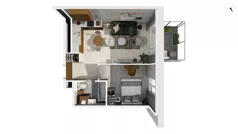 2 pokoje, apartament 40,50 m², piętro 3, oferta nr TORU_A_A2.3.7, OFF Miasto, Gdańsk, Śródmieście, ul. Toruńska
