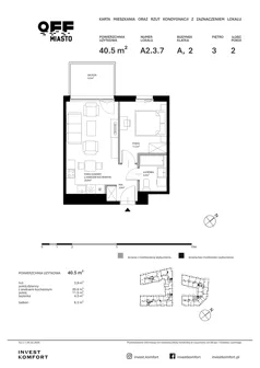 2 pokoje, apartament 40,50 m², piętro 3, oferta nr TORU_A_A2.3.7, OFF Miasto, Gdańsk, Śródmieście, ul. Toruńska