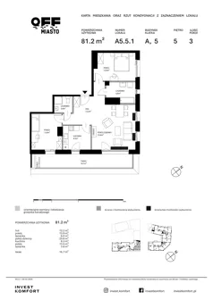 3 pokoje, apartament 81,20 m², piętro 5, oferta nr TORU_A_A5.5.1, OFF Miasto, Gdańsk, Śródmieście, ul. Toruńska