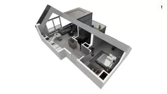 2 pokoje, apartament 44,20 m², piętro 3, oferta nr DANT_DANT_B1.4.3, Ukryte, Gdańsk, Aniołki, ul. Dantyszka