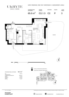 3 pokoje, apartament 65,00 m², parter, oferta nr DANT_DANT_C2.1.3, Ukryte, Gdańsk, Aniołki, ul. Dantyszka