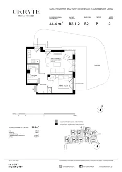 2 pokoje, apartament 42,90 m², piętro 3, oferta nr DANT_DANT_A1.4.4, Ukryte, Gdańsk, Aniołki, ul. Dantyszka