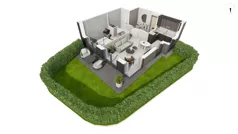 2 pokoje, apartament 42,90 m², piętro 3, oferta nr DANT_DANT_A1.4.4, Ukryte, Gdańsk, Aniołki, ul. Dantyszka