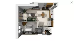 2 pokoje, mieszkanie 43,90 m², piętro 4, oferta nr WITA_A_A1.5.3, Wita 77, Gdańsk, Strzyża, ul. Wita Stwosza 77