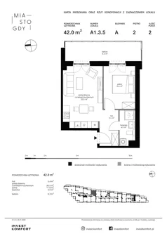 2 pokoje, apartament 42,00 m², piętro 2, oferta nr WLAD_A_A1.3.5, Miasto GDY, Gdynia, Śródmieście, ul. Władysława IV