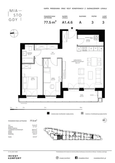 3 pokoje, apartament 77,50 m², piętro 3, oferta nr WLAD_A_A1.4.6, Miasto GDY, Gdynia, Śródmieście, ul. Władysława IV