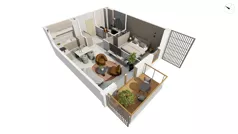2 pokoje, mieszkanie 50,40 m², piętro 2, oferta nr NAD3_UW_U1.3.3, Nadmorski Dwór, Gdańsk, Brzeźno, ul. Nadmorski Dwór
