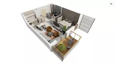 2 pokoje, mieszkanie 50,30 m², piętro 3, oferta nr NAD3_UW_U1.4.3, Nadmorski Dwór, Gdańsk, Brzeźno, ul. Nadmorski Dwór