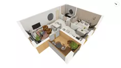 2 pokoje, mieszkanie 56,00 m², piętro 3, oferta nr NAD3_UW_U1.4.4, Nadmorski Dwór, Gdańsk, Brzeźno, ul. Nadmorski Dwór