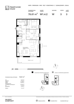 3 pokoje, apartament 78,81 m², piętro 3, oferta nr NAD3_UW_W1.4.2, Nadmorski Dwór, Gdańsk, Brzeźno, ul. Nadmorski Dwór