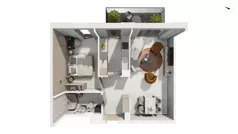 2 pokoje, apartament 56,10 m², piętro 1, oferta nr BER2_IJK_K1.1.8, Nowe Kolibki, Gdynia, Orłowo, Kolibki, ul. Bernadowska
