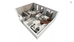 2 pokoje, apartament 56,10 m², piętro 1, oferta nr BER2_IJK_K1.1.8, Nowe Kolibki, Gdynia, Orłowo, Kolibki, ul. Bernadowska