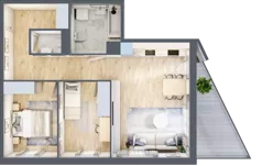 3 pokoje, mieszkanie 59,26 m², piętro 1, oferta nr 68c/6, Wiślane Klimaty, Kraków, Podgórze, Płaszów, ul. Myśliwska