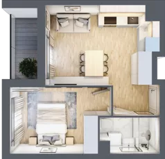 2 pokoje, mieszkanie 33,72 m², piętro 3, oferta nr 68c/50, Wiślane Klimaty, Kraków, Podgórze, Płaszów, ul. Myśliwska