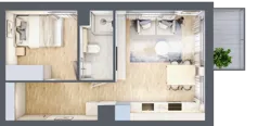 2 pokoje, mieszkanie 34,09 m², piętro 2, oferta nr 68c/46, Wiślane Klimaty, Kraków, Podgórze, Płaszów, ul. Myśliwska