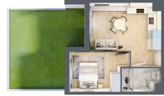 2 pokoje, mieszkanie 34,06 m², parter, oferta nr 68c/30, Wiślane Klimaty, Kraków, Podgórze, Płaszów, ul. Myśliwska