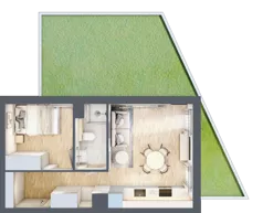 2 pokoje, mieszkanie 33,76 m², parter, oferta nr 68c/32, Wiślane Klimaty, Kraków, Podgórze, Płaszów, ul. Myśliwska