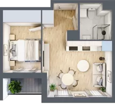 2 pokoje, mieszkanie 31,53 m², piętro 4, oferta nr 68c/23, Wiślane Klimaty, Kraków, Podgórze, Płaszów, ul. Myśliwska