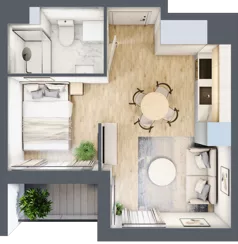1 pokój, mieszkanie 27,73 m², piętro 2, oferta nr 68c/12, Wiślane Klimaty, Kraków, Podgórze, Płaszów, ul. Myśliwska