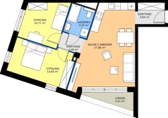 3 pokoje, mieszkanie 62,04 m², piętro 4, oferta nr 15/71, Marcova Connect, Kraków, Podgórze Duchackie, Wola Duchacka, ul. Marcowa