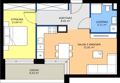 2 pokoje, mieszkanie 47,78 m², piętro 2, oferta nr 15/7, Marcova Connect, Kraków, Podgórze Duchackie, Wola Duchacka, ul. Marcowa