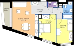 3 pokoje, mieszkanie 61,74 m², piętro 3, oferta nr 15/14, Marcova Connect, Kraków, Podgórze Duchackie, Wola Duchacka, ul. Marcowa